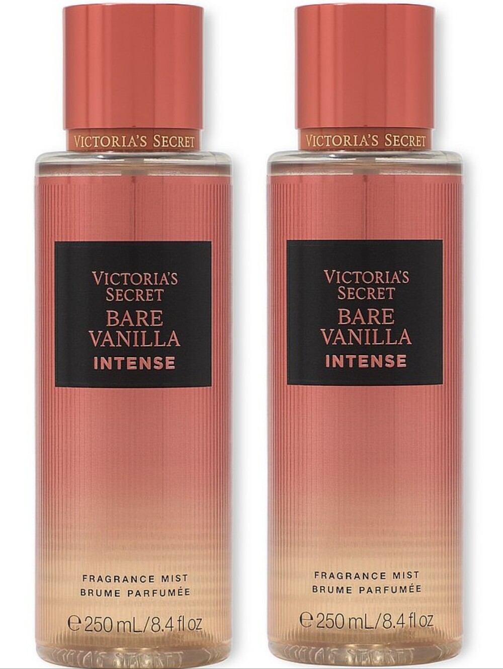 Victoria's Secret Bare Vanilla Intense Fragrance Body Mist Set of 2 New RARE